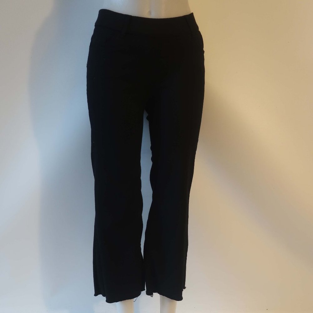 Womens Flog Black Elastic Waist Frayed Pull-On Pants 27